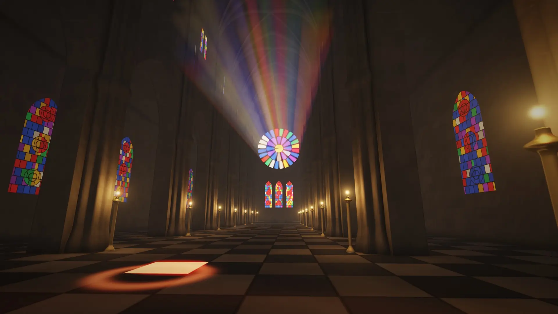 Morning through the rose window